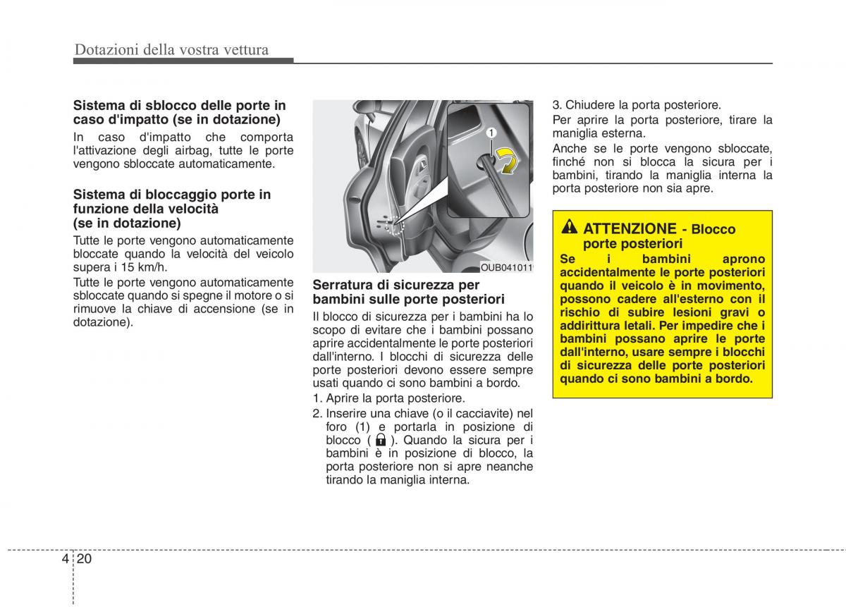 KIA Rio Pride UB manuale del proprietario / page 100