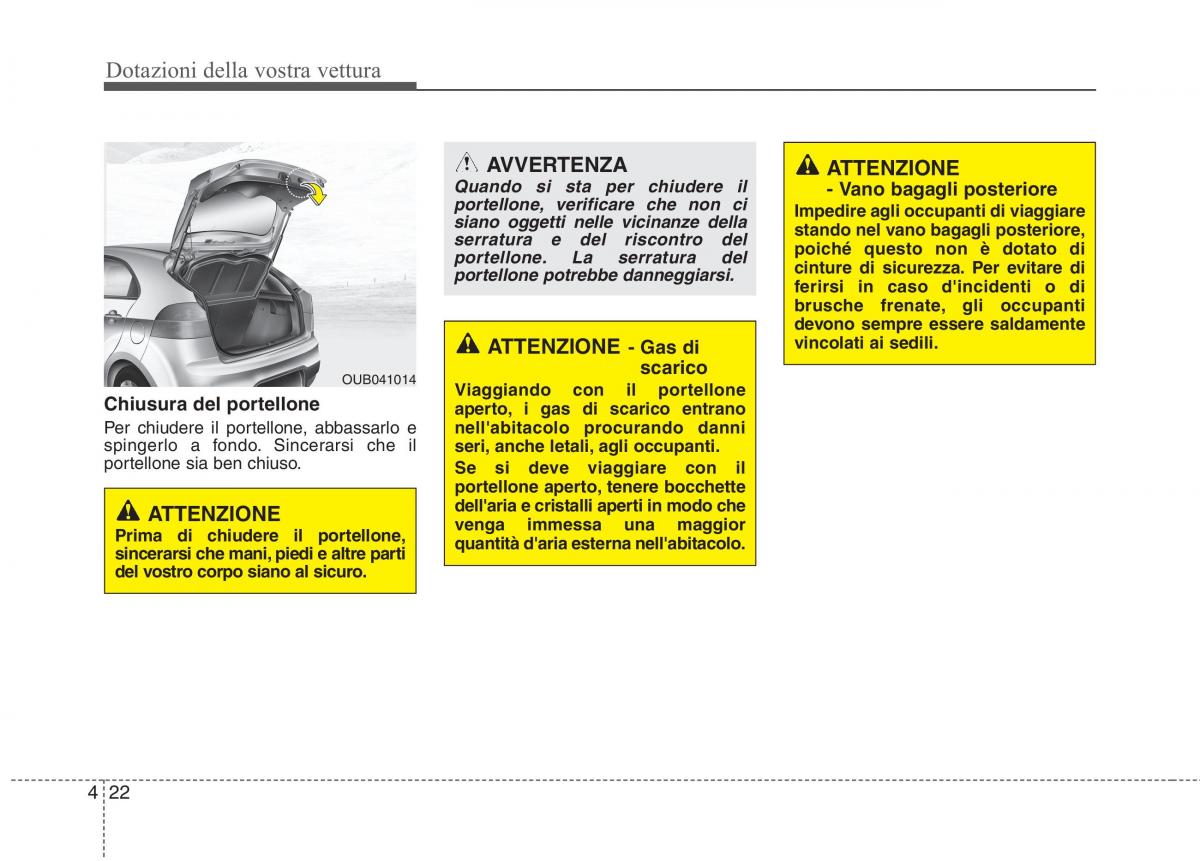 KIA Rio Pride UB manuale del proprietario / page 102