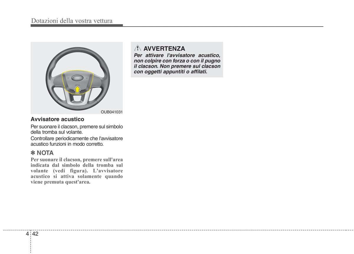 KIA Rio Pride UB manuale del proprietario / page 122