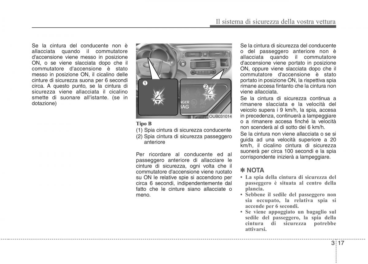 KIA Rio Pride UB manuale del proprietario / page 33