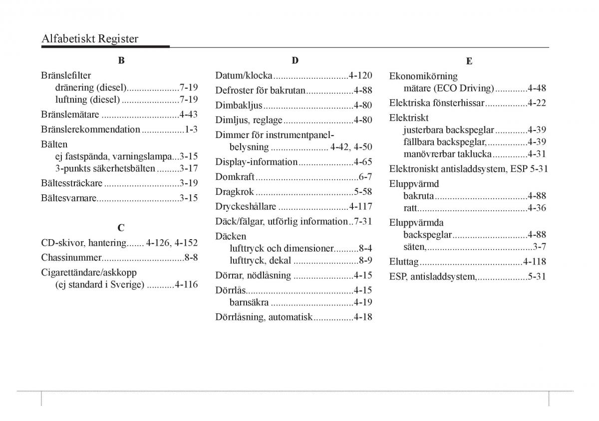 KIA Rio Pride UB instruktionsbok / page 6