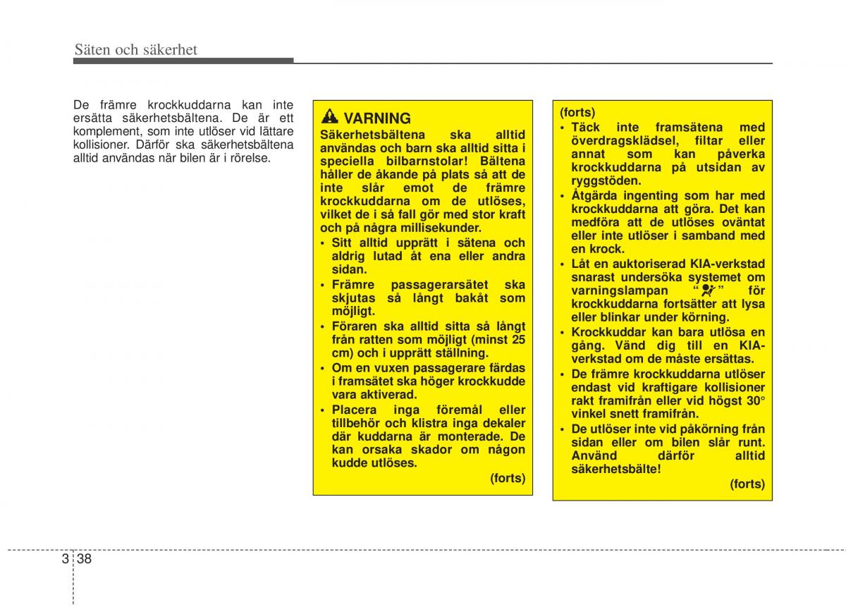 KIA Rio Pride UB instruktionsbok / page 61