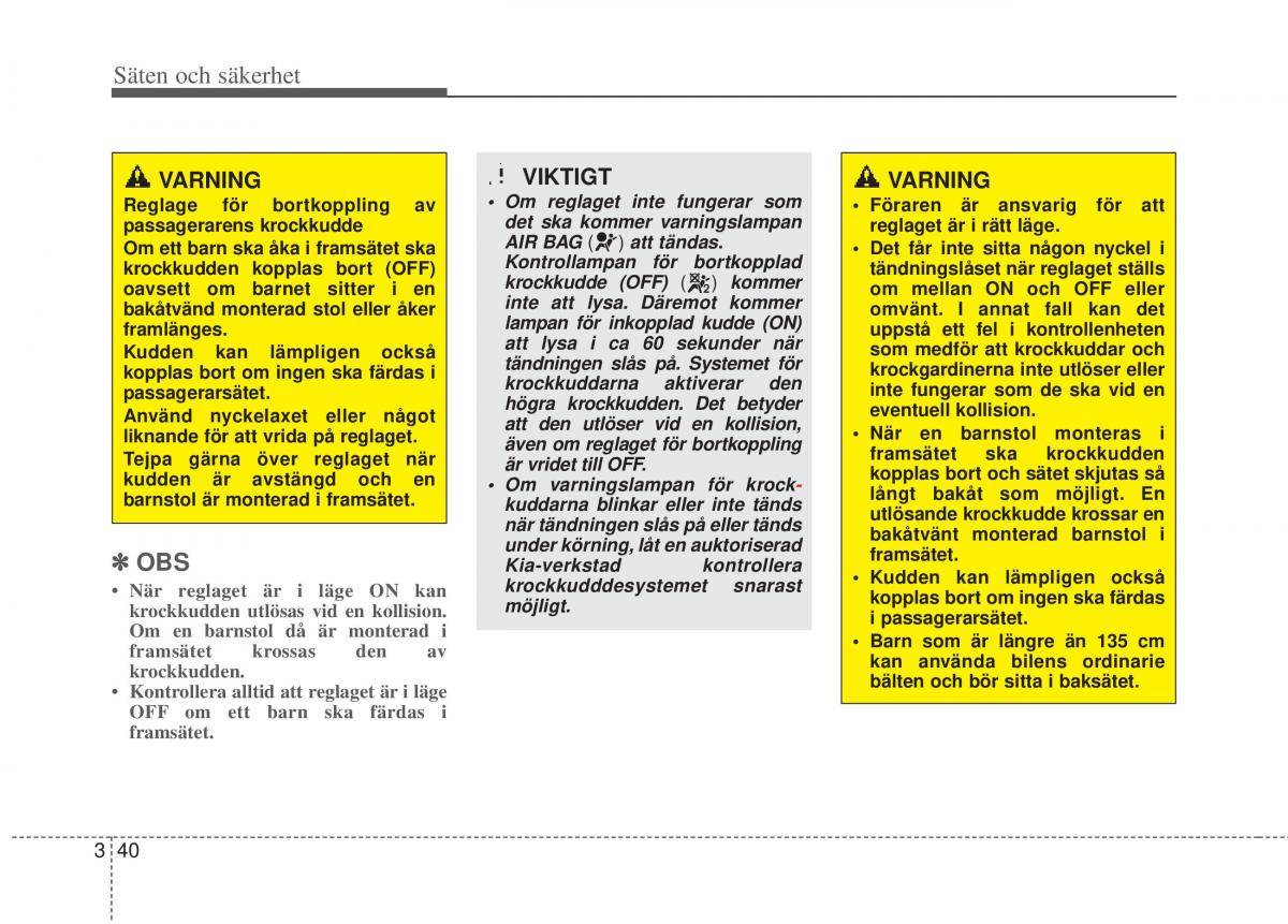 KIA Rio Pride UB instruktionsbok / page 63