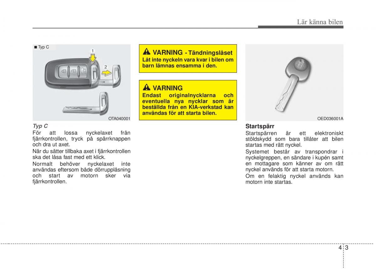 KIA Rio Pride UB instruktionsbok / page 75