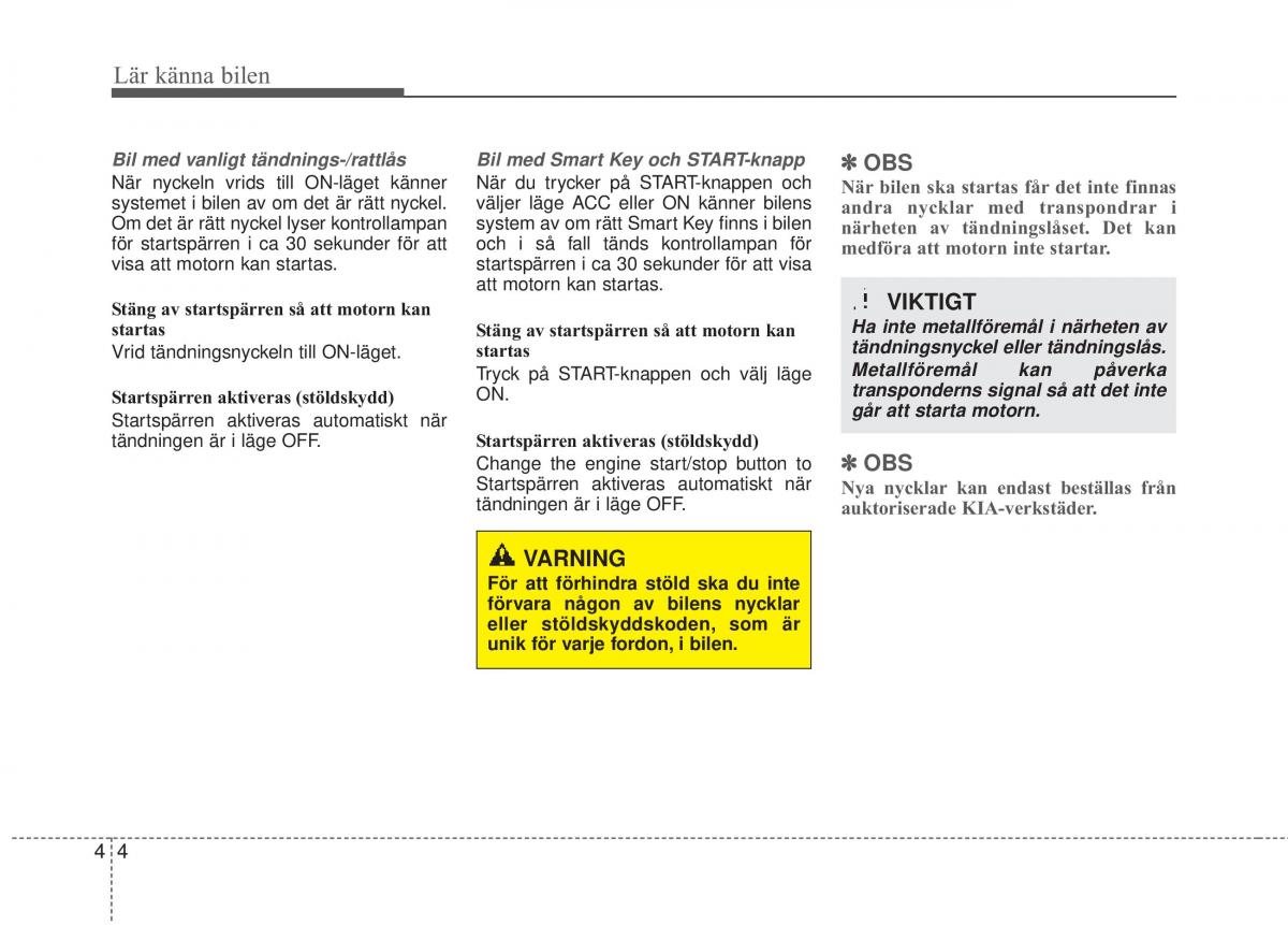 KIA Rio Pride UB instruktionsbok / page 76