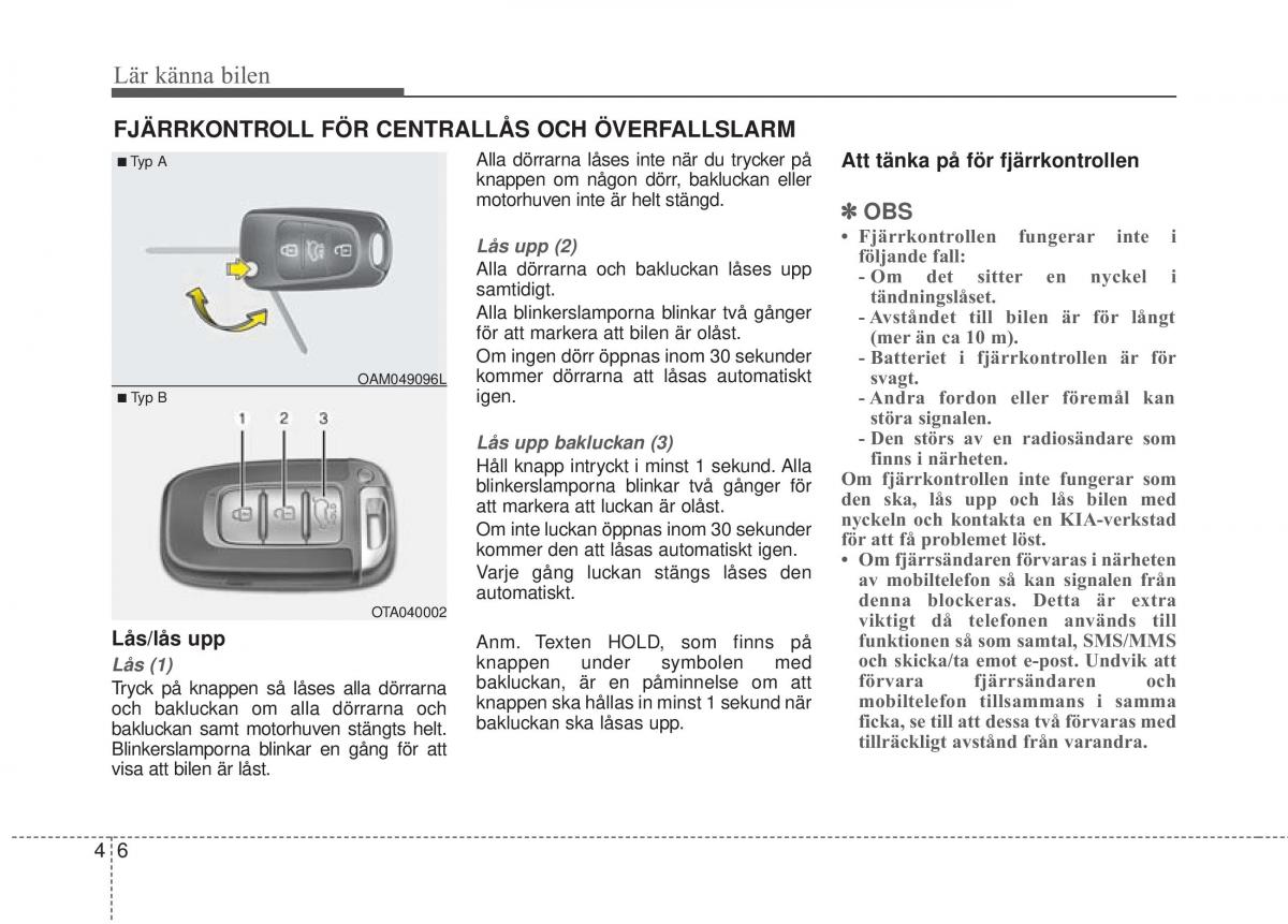 KIA Rio Pride UB instruktionsbok / page 78