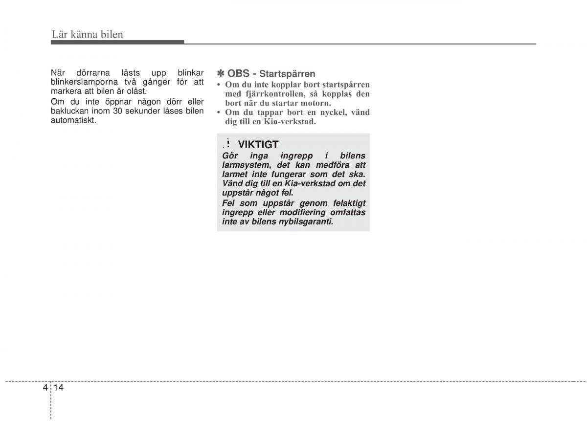 KIA Rio Pride UB instruktionsbok / page 86