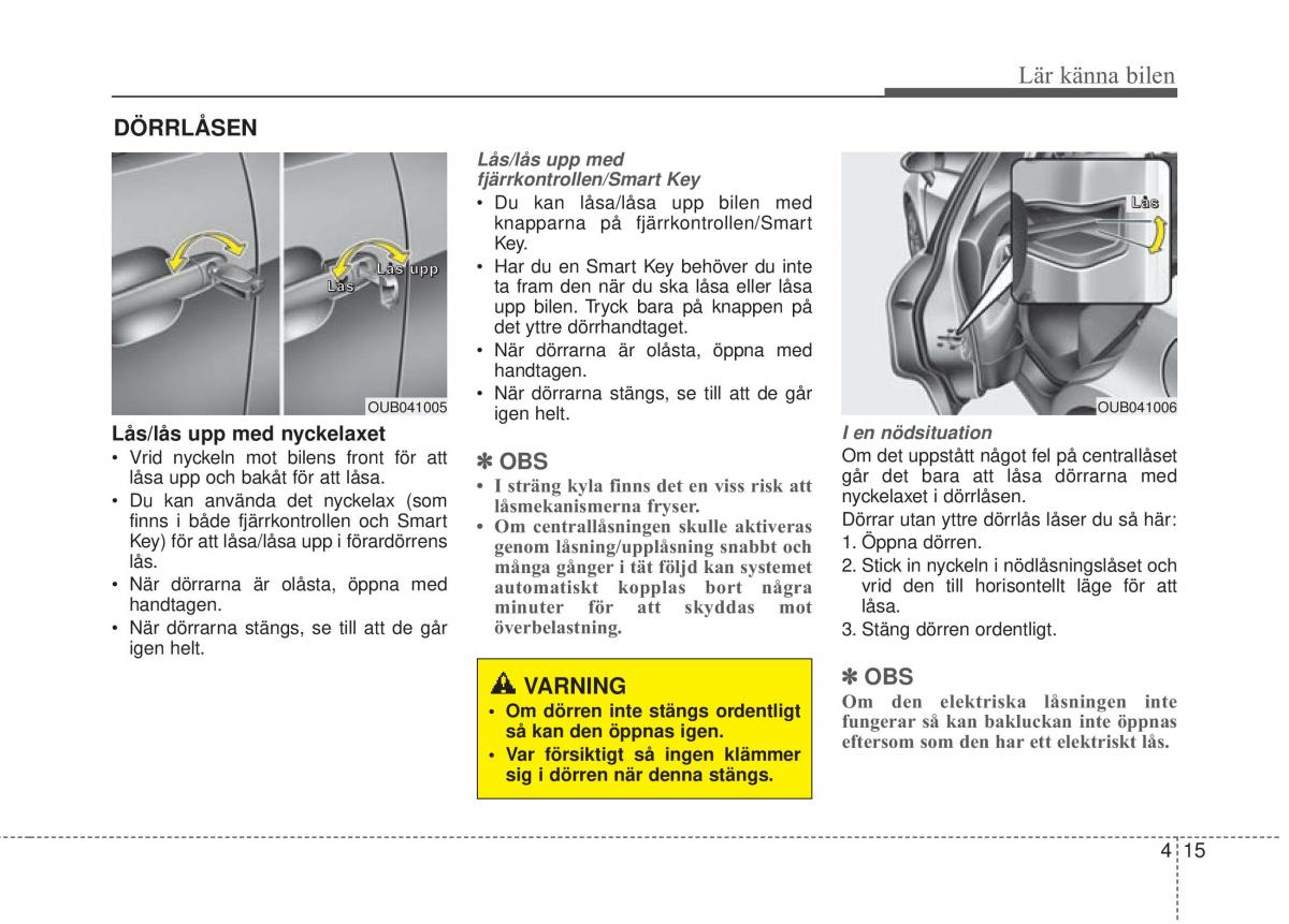 KIA Rio Pride UB instruktionsbok / page 87