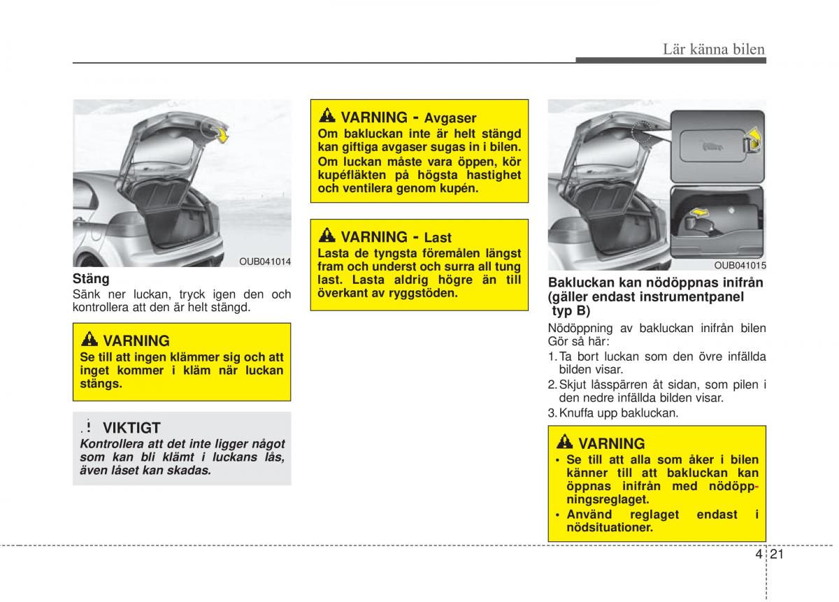 KIA Rio Pride UB instruktionsbok / page 93