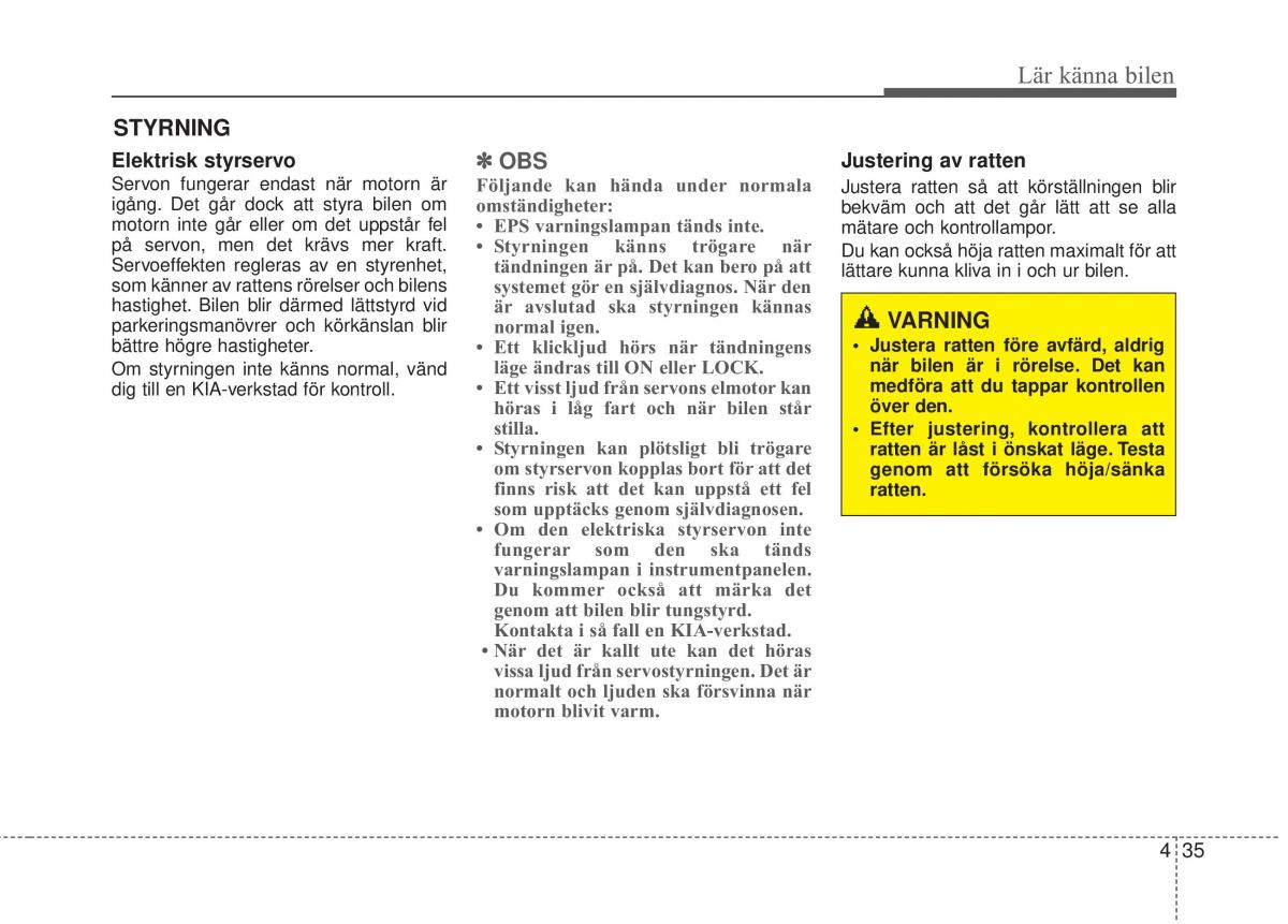 KIA Rio Pride UB instruktionsbok / page 107