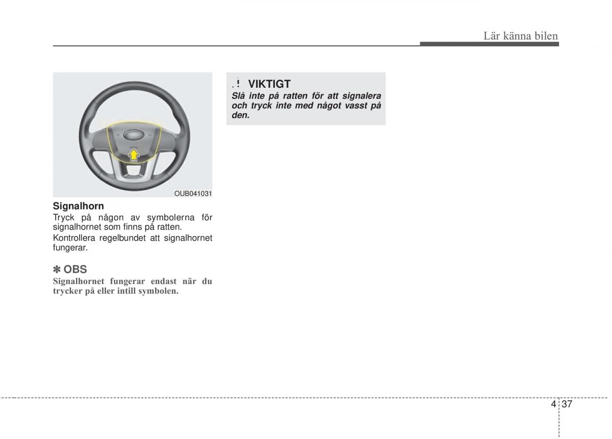 KIA Rio Pride UB instruktionsbok / page 109