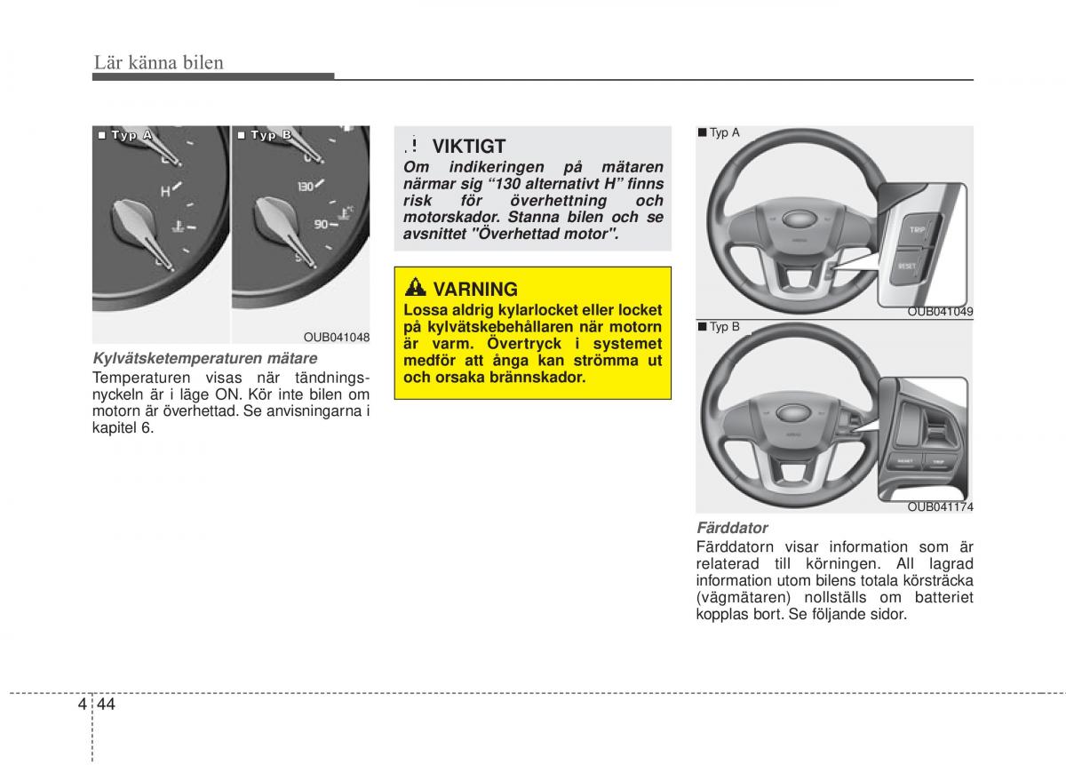 KIA Rio Pride UB instruktionsbok / page 116