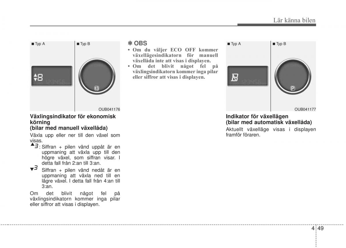 KIA Rio Pride UB instruktionsbok / page 121