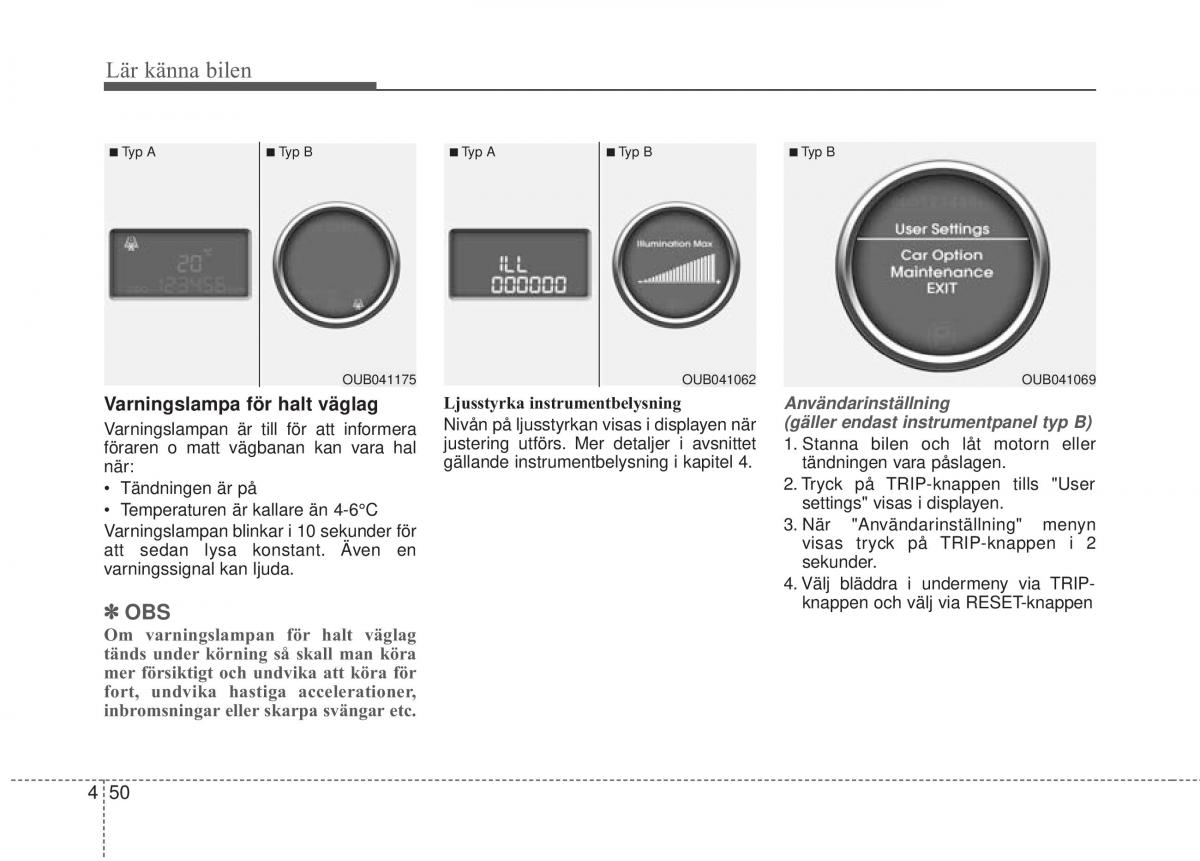 KIA Rio Pride UB instruktionsbok / page 122