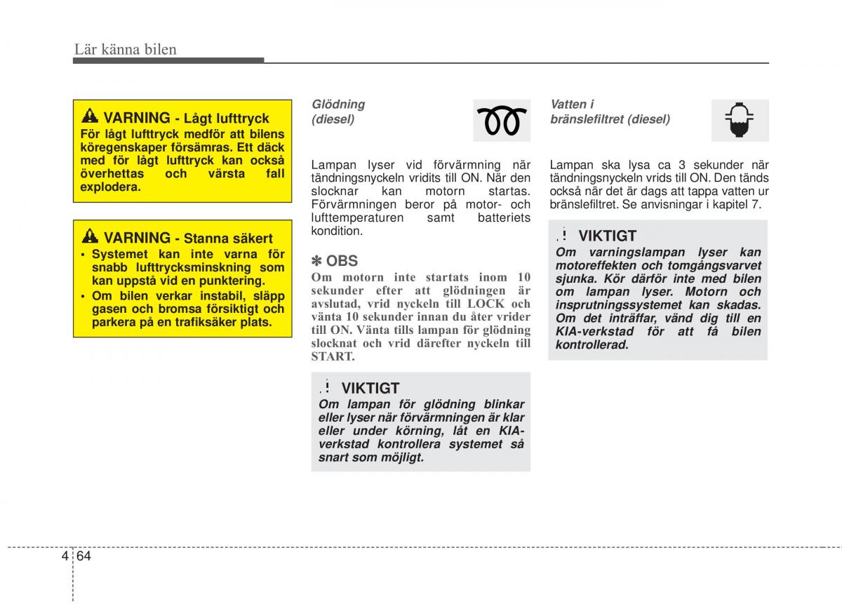 KIA Rio Pride UB instruktionsbok / page 136