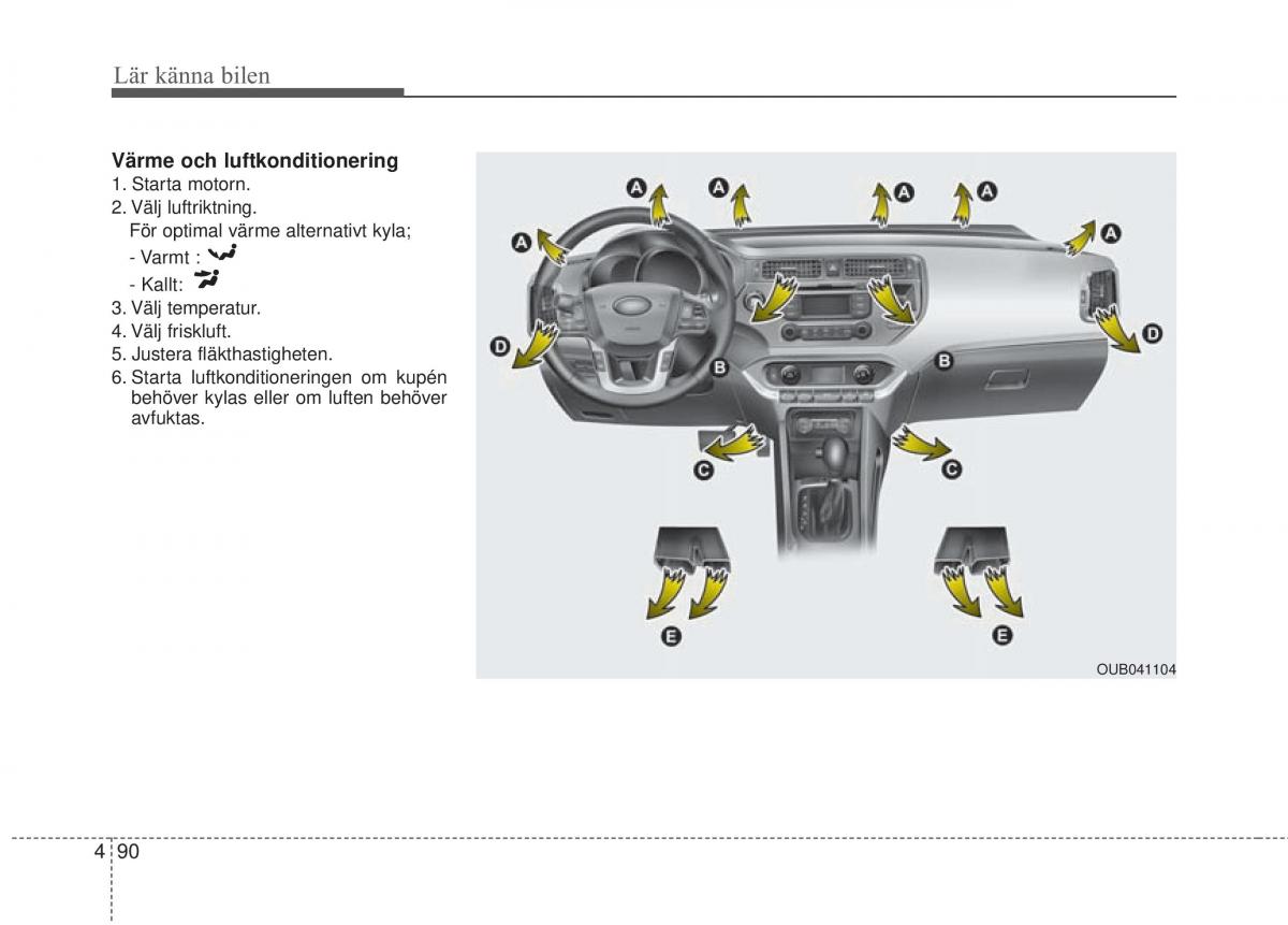 KIA Rio Pride UB instruktionsbok / page 162