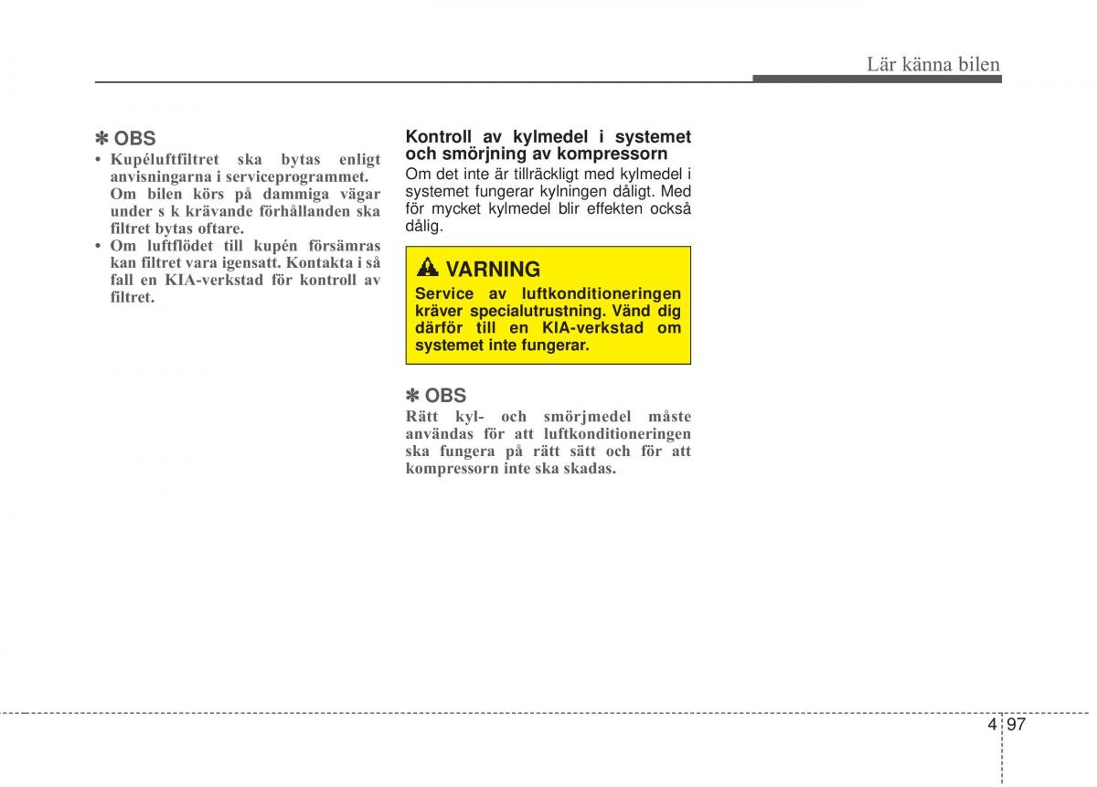 KIA Rio Pride UB instruktionsbok / page 169