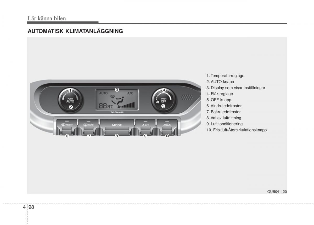 KIA Rio Pride UB instruktionsbok / page 170