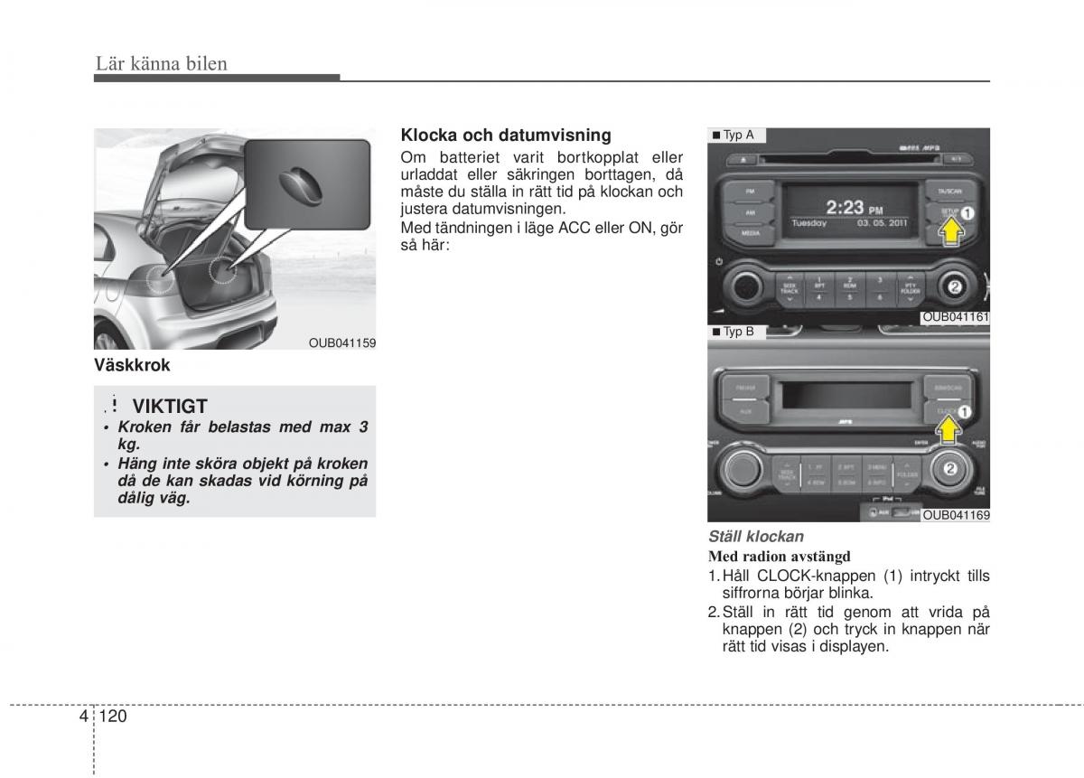 KIA Rio Pride UB instruktionsbok / page 192