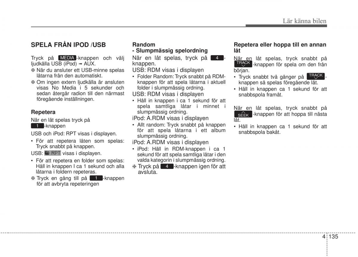 KIA Rio Pride UB instruktionsbok / page 207