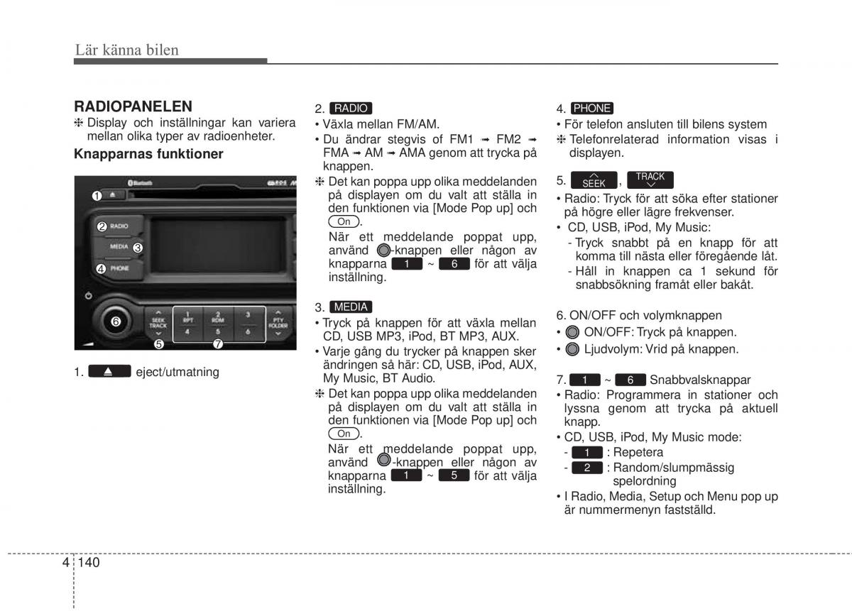 KIA Rio Pride UB instruktionsbok / page 212