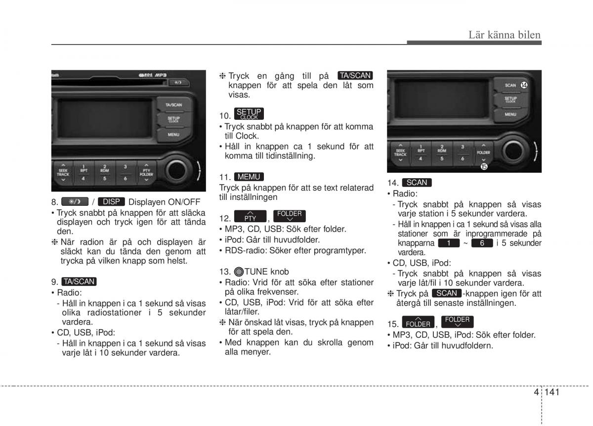 KIA Rio Pride UB instruktionsbok / page 213