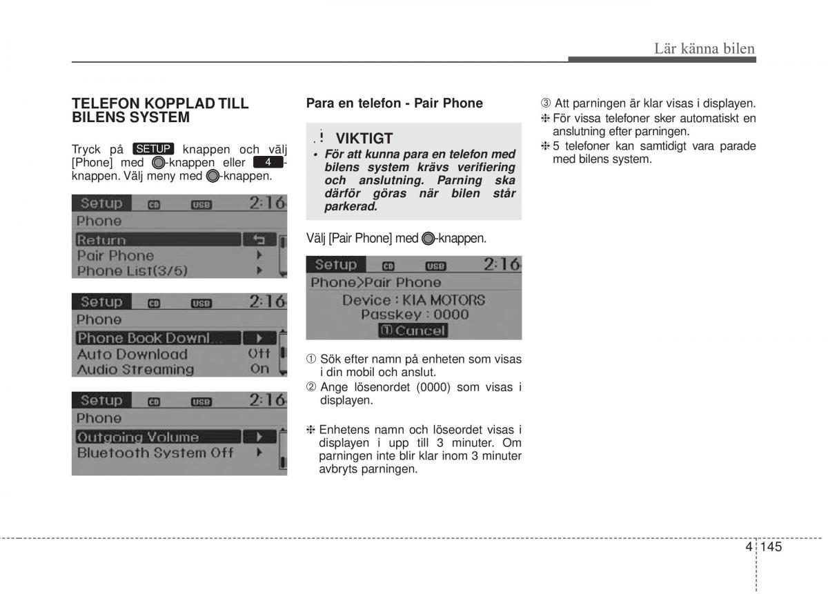 KIA Rio Pride UB instruktionsbok / page 217