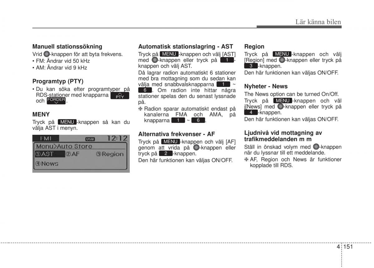 KIA Rio Pride UB instruktionsbok / page 223