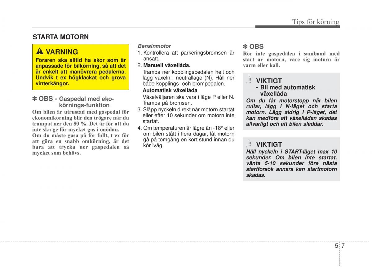 KIA Rio Pride UB instruktionsbok / page 245