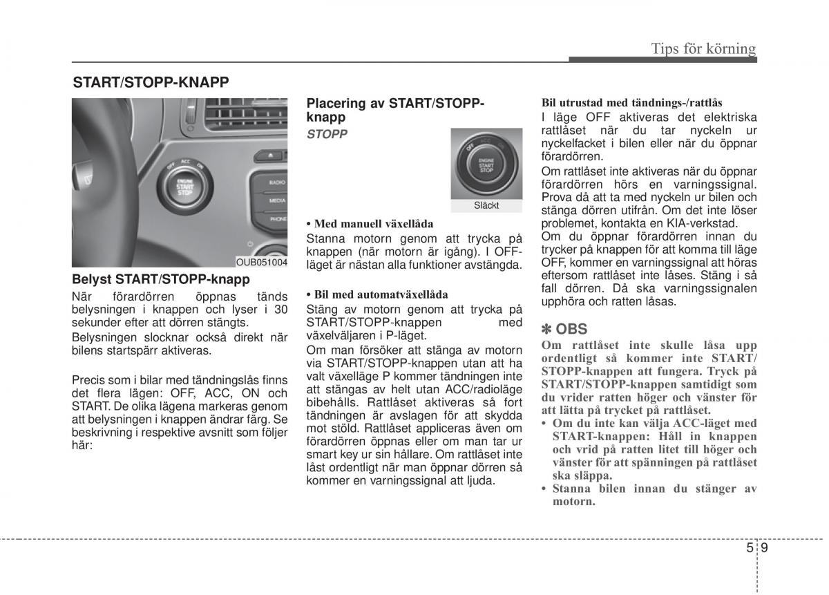 KIA Rio Pride UB instruktionsbok / page 247