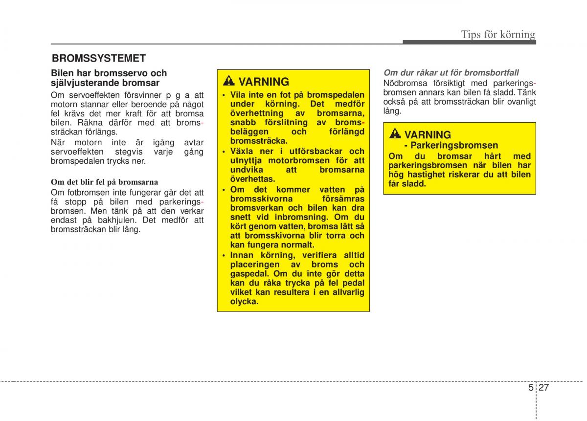 KIA Rio Pride UB instruktionsbok / page 265