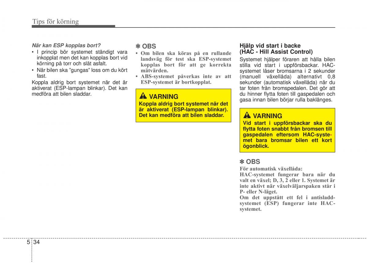 KIA Rio Pride UB instruktionsbok / page 272