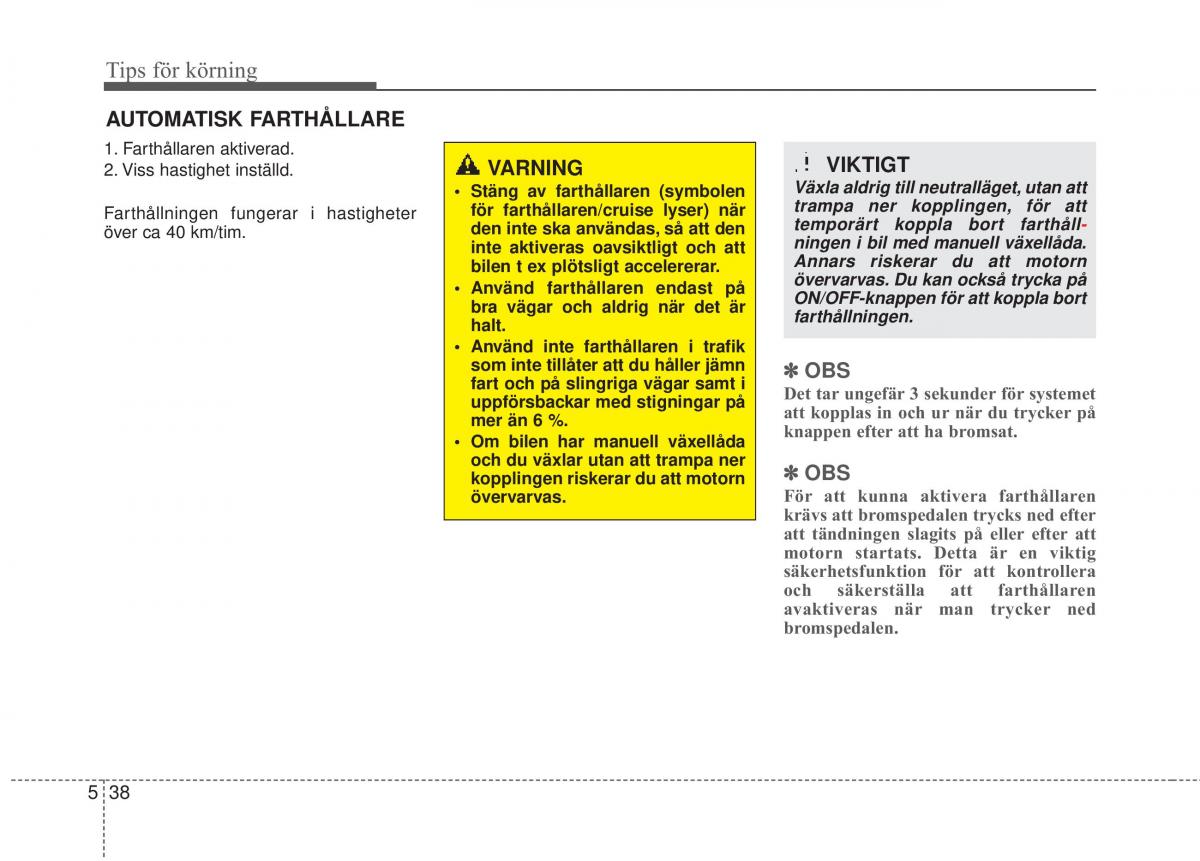 KIA Rio Pride UB instruktionsbok / page 276