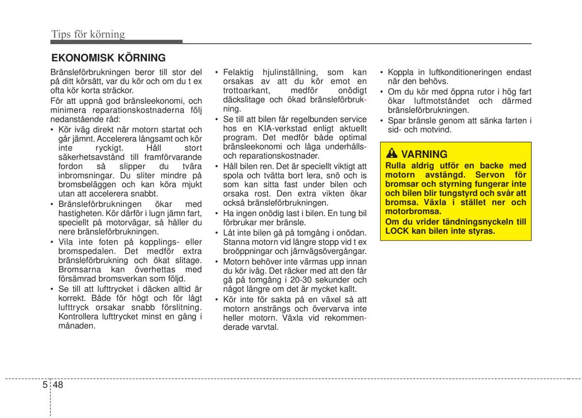 KIA Rio Pride UB instruktionsbok / page 286