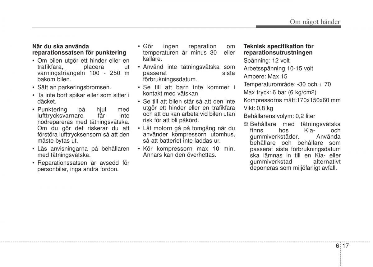 KIA Rio Pride UB instruktionsbok / page 320