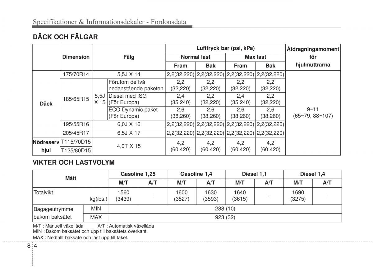 KIA Rio Pride UB instruktionsbok / page 411