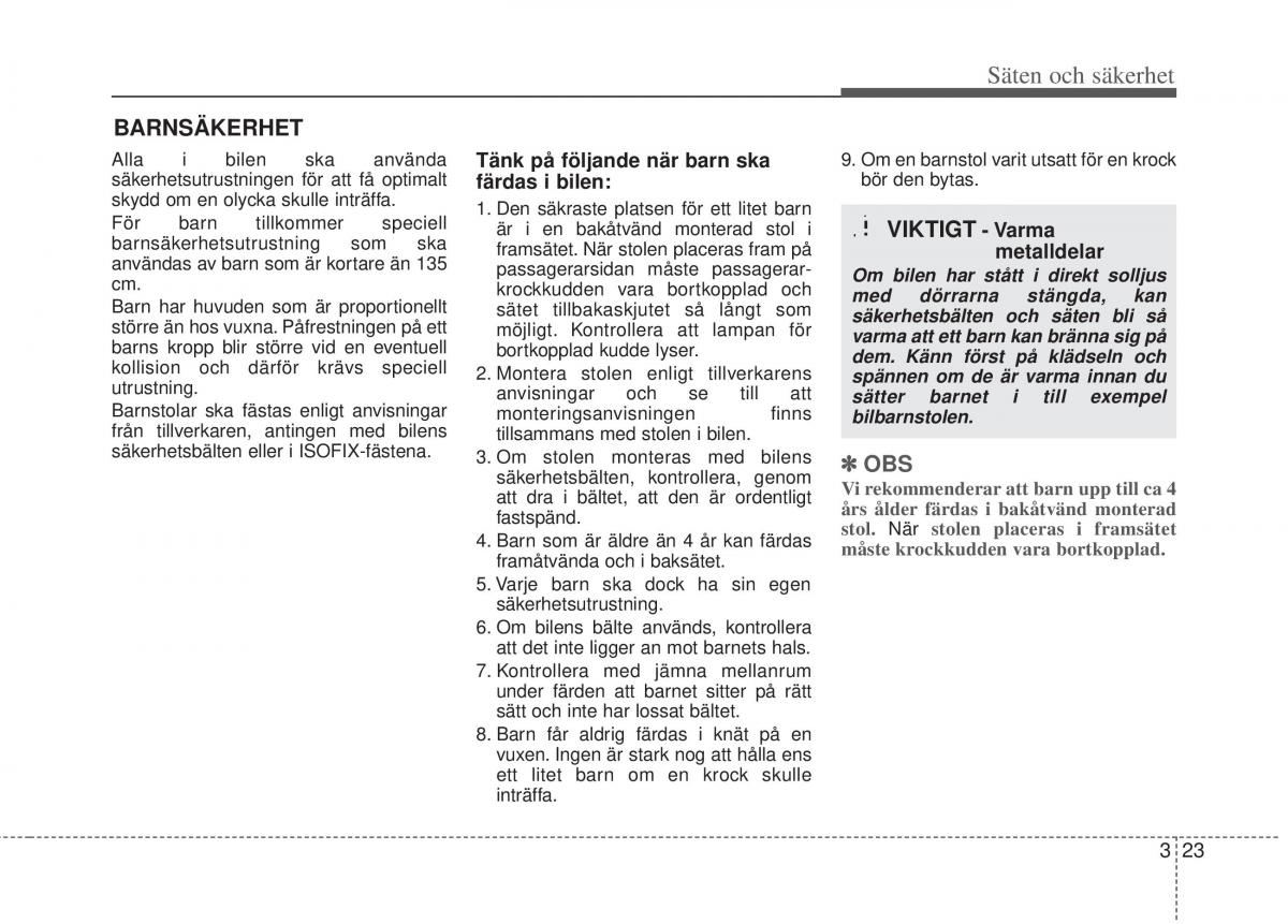 KIA Rio Pride UB instruktionsbok / page 46