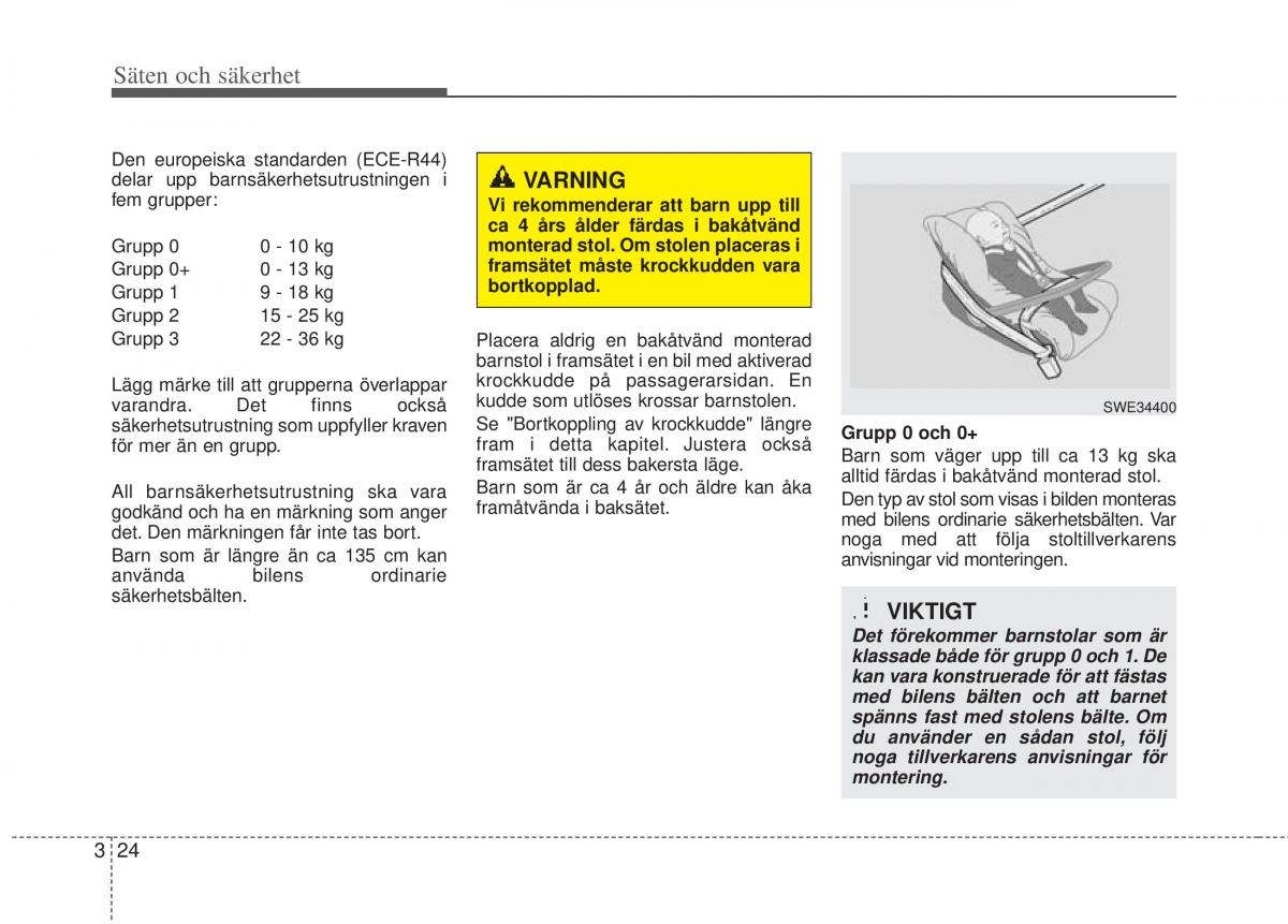 KIA Rio Pride UB instruktionsbok / page 47