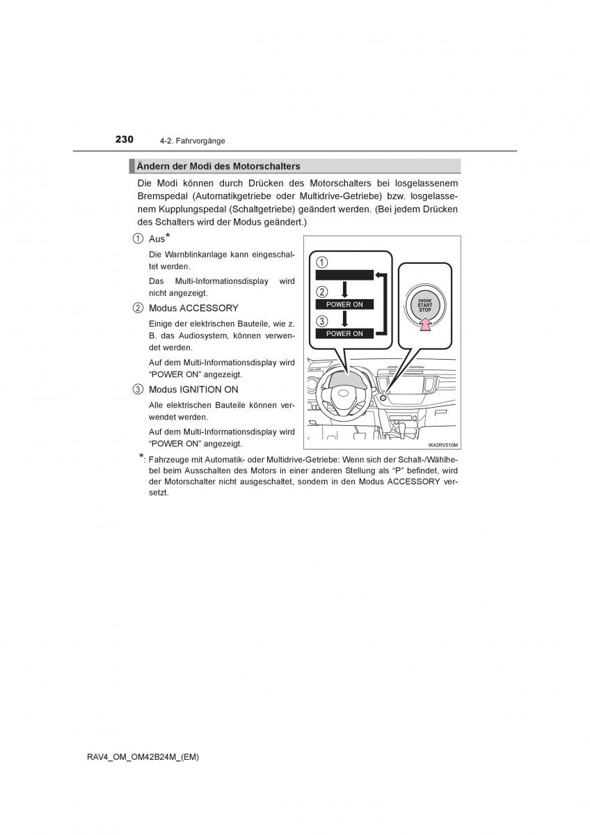 manual  Toyota RAV4 IV 4 Handbuch / page 230