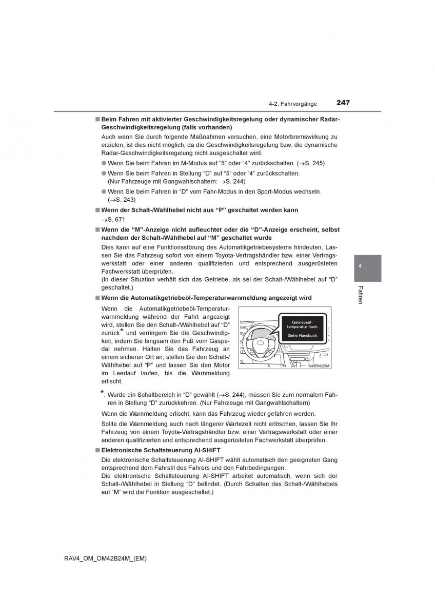 manual  Toyota RAV4 IV 4 Handbuch / page 247