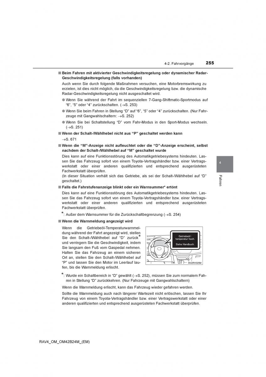 manual  Toyota RAV4 IV 4 Handbuch / page 255