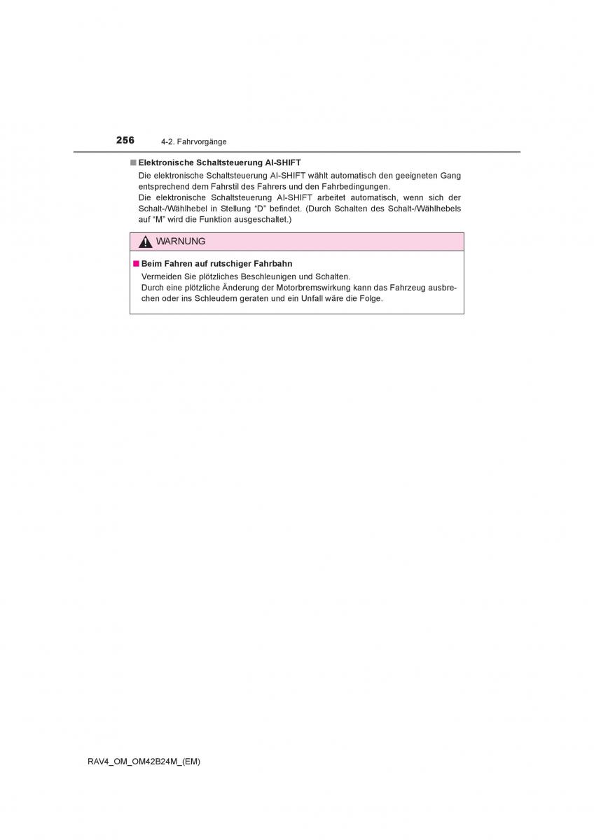 manual  Toyota RAV4 IV 4 Handbuch / page 256