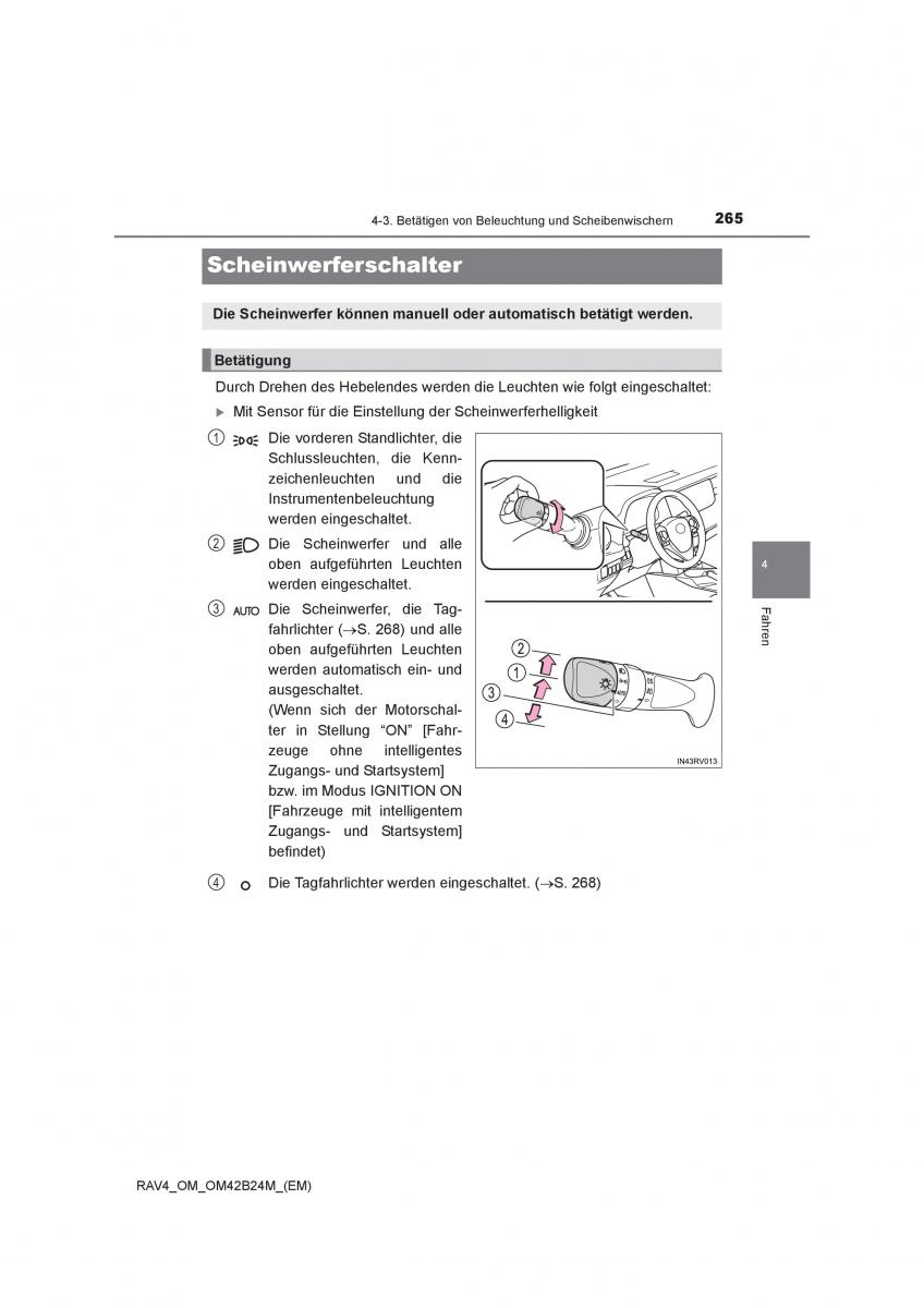 manual  Toyota RAV4 IV 4 Handbuch / page 265