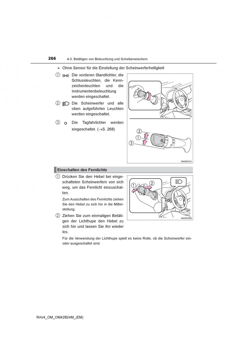 manual  Toyota RAV4 IV 4 Handbuch / page 266