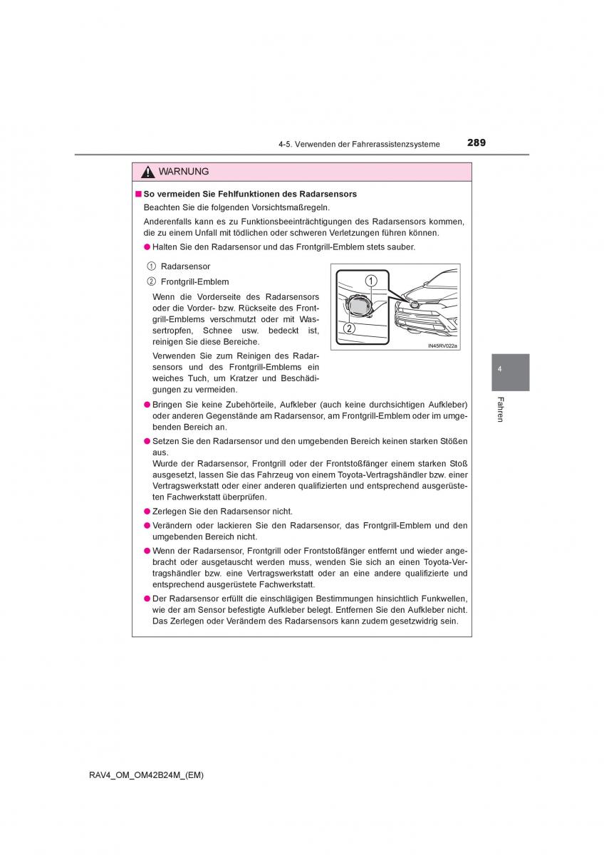 manual  Toyota RAV4 IV 4 Handbuch / page 289