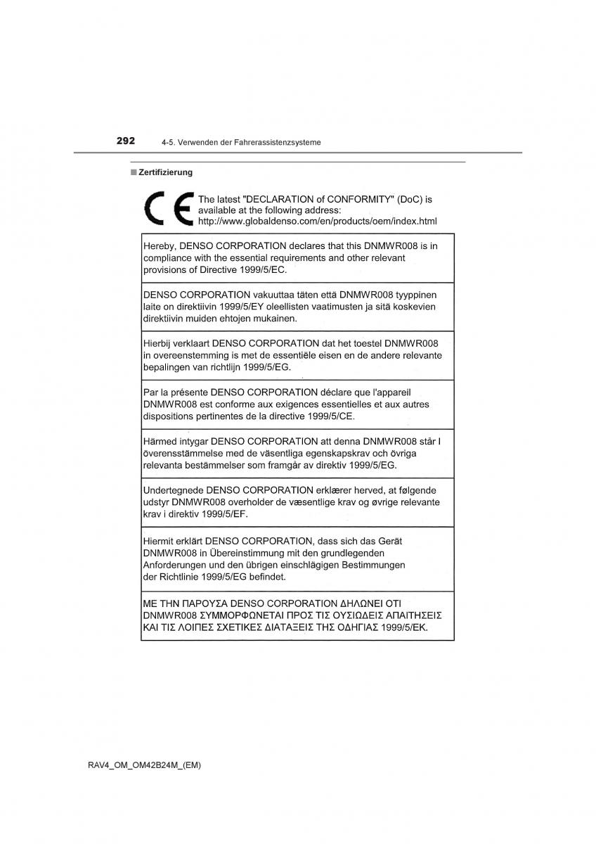 manual  Toyota RAV4 IV 4 Handbuch / page 292