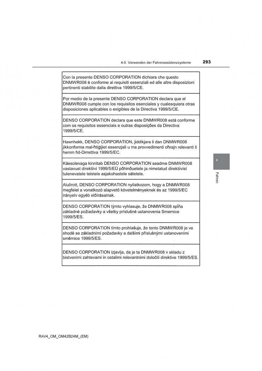 manual  Toyota RAV4 IV 4 Handbuch / page 293