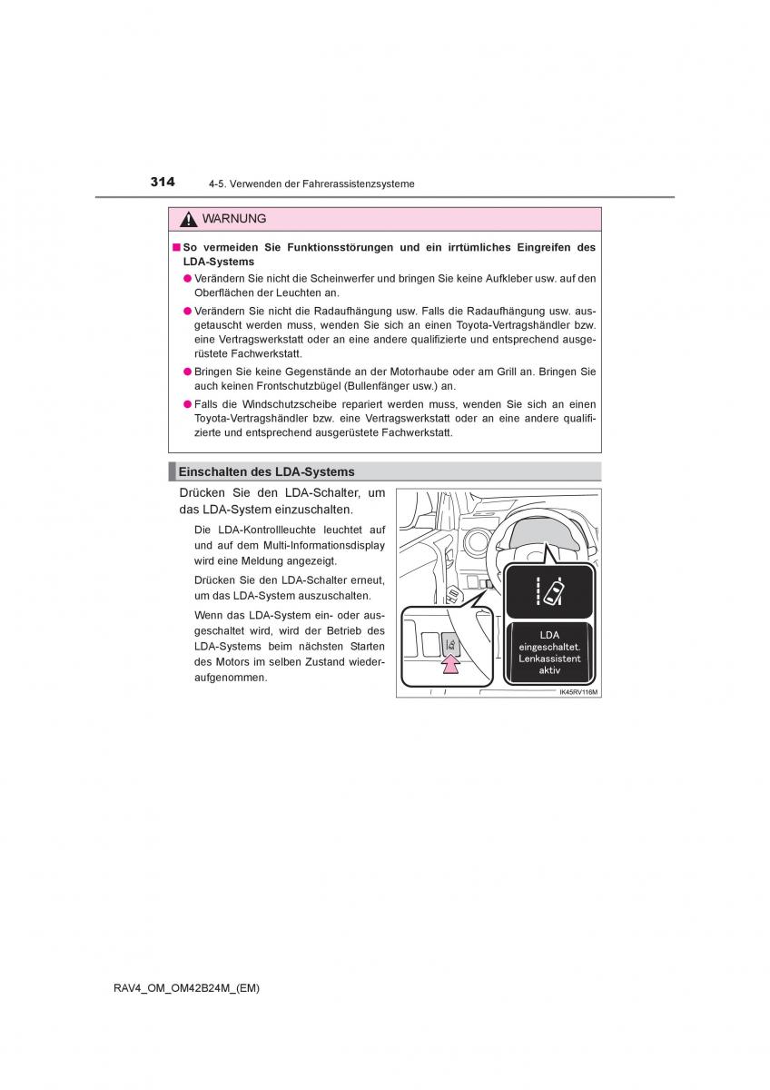 manual  Toyota RAV4 IV 4 Handbuch / page 314