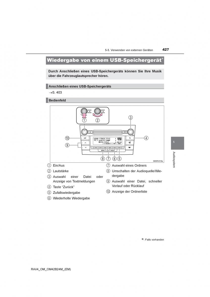 manual  Toyota RAV4 IV 4 Handbuch / page 427