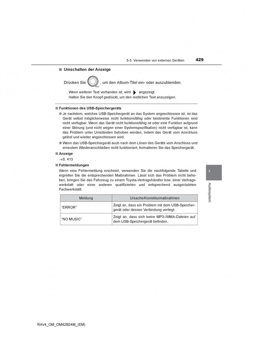 manual  Toyota RAV4 IV 4 Handbuch / page 429